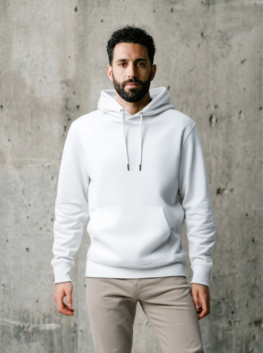 White Silence Unisex Organic Hoodie (#007)