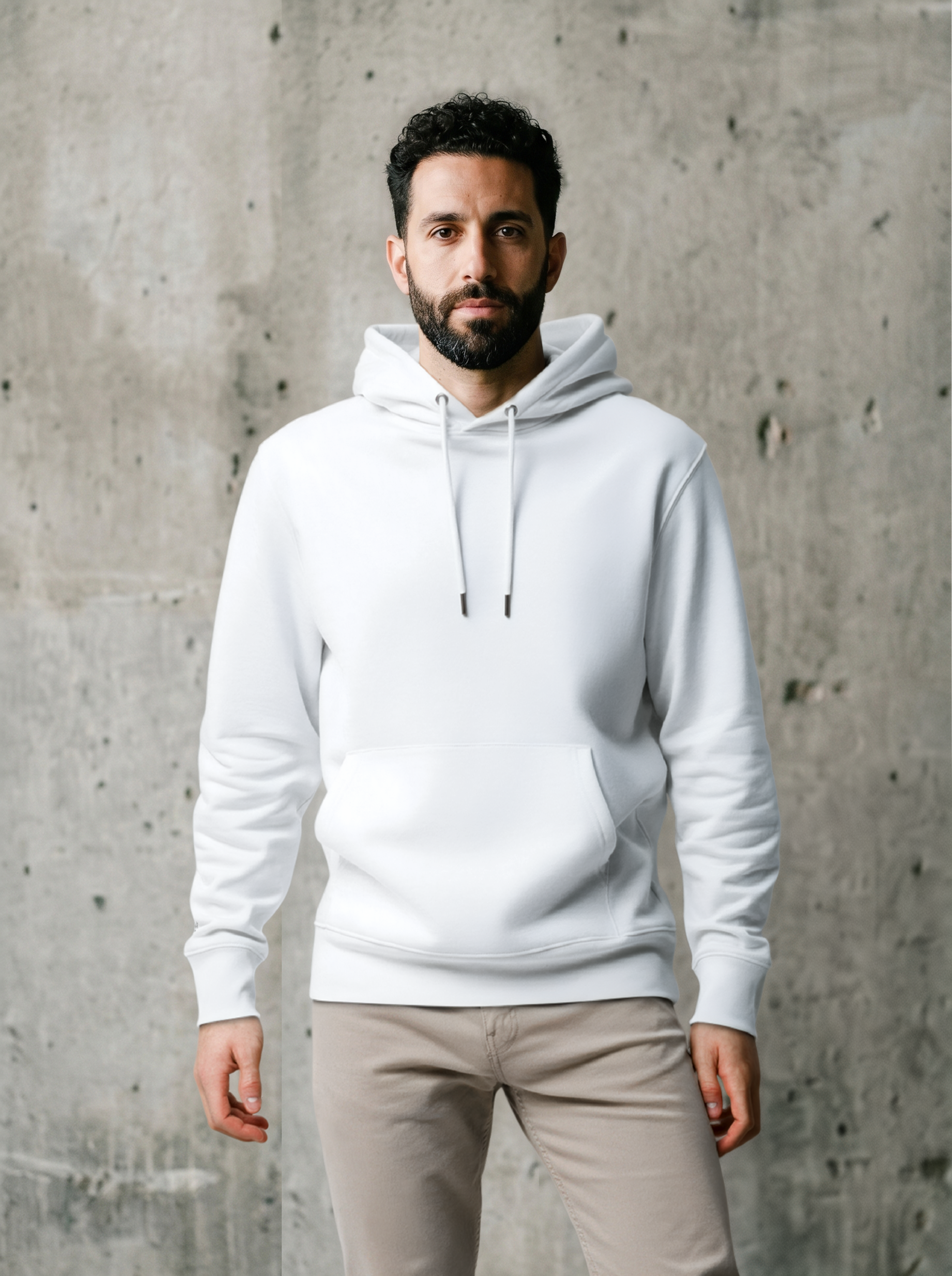 White Silence Unisex Organic Hoodie (#007)