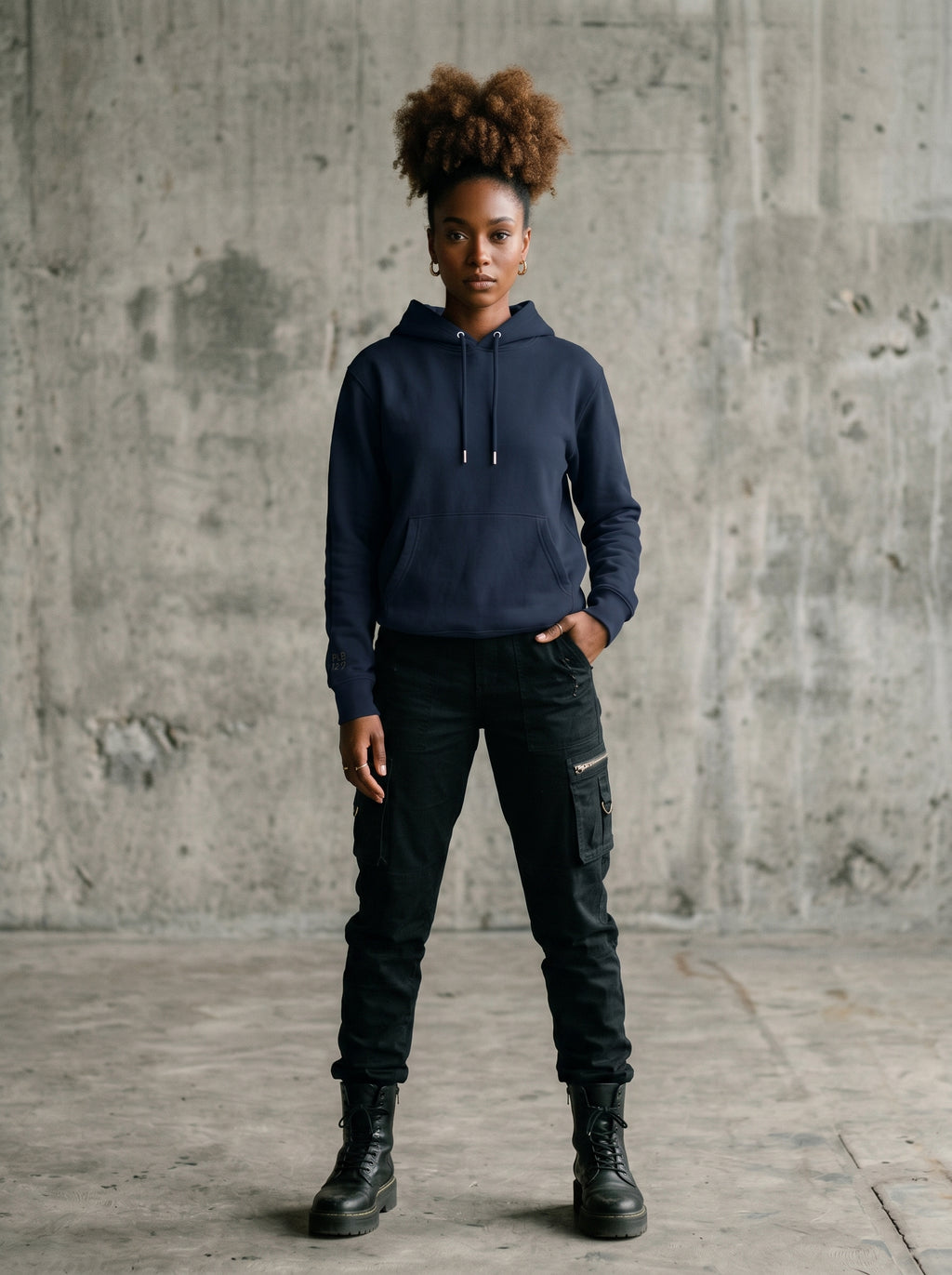 Navy Silence Unisex Organic Hoodie (#007)