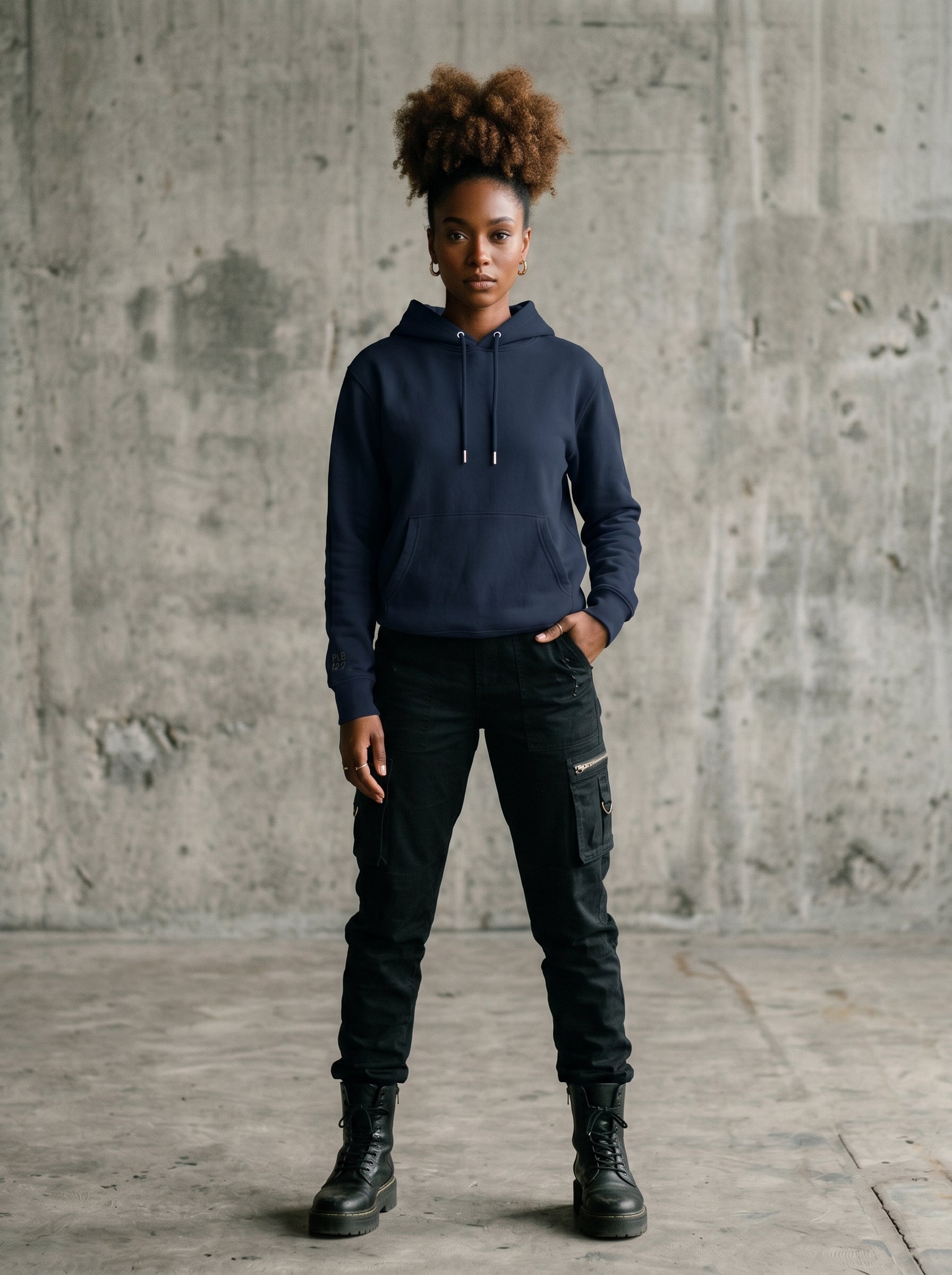 Navy Silence Unisex Organic Hoodie (#007)
