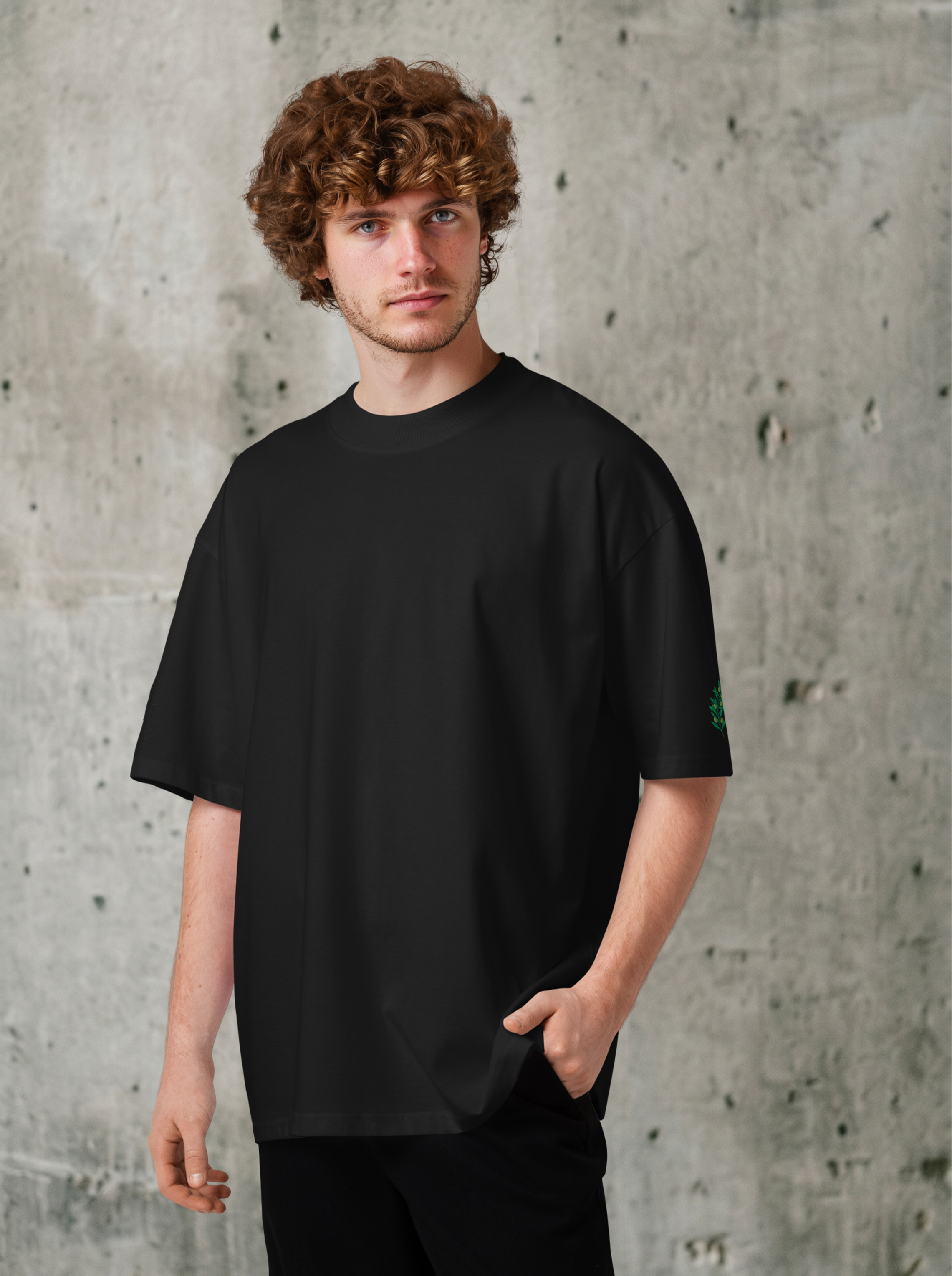 Olive Unisex Oversized High Neck Tee (#005)