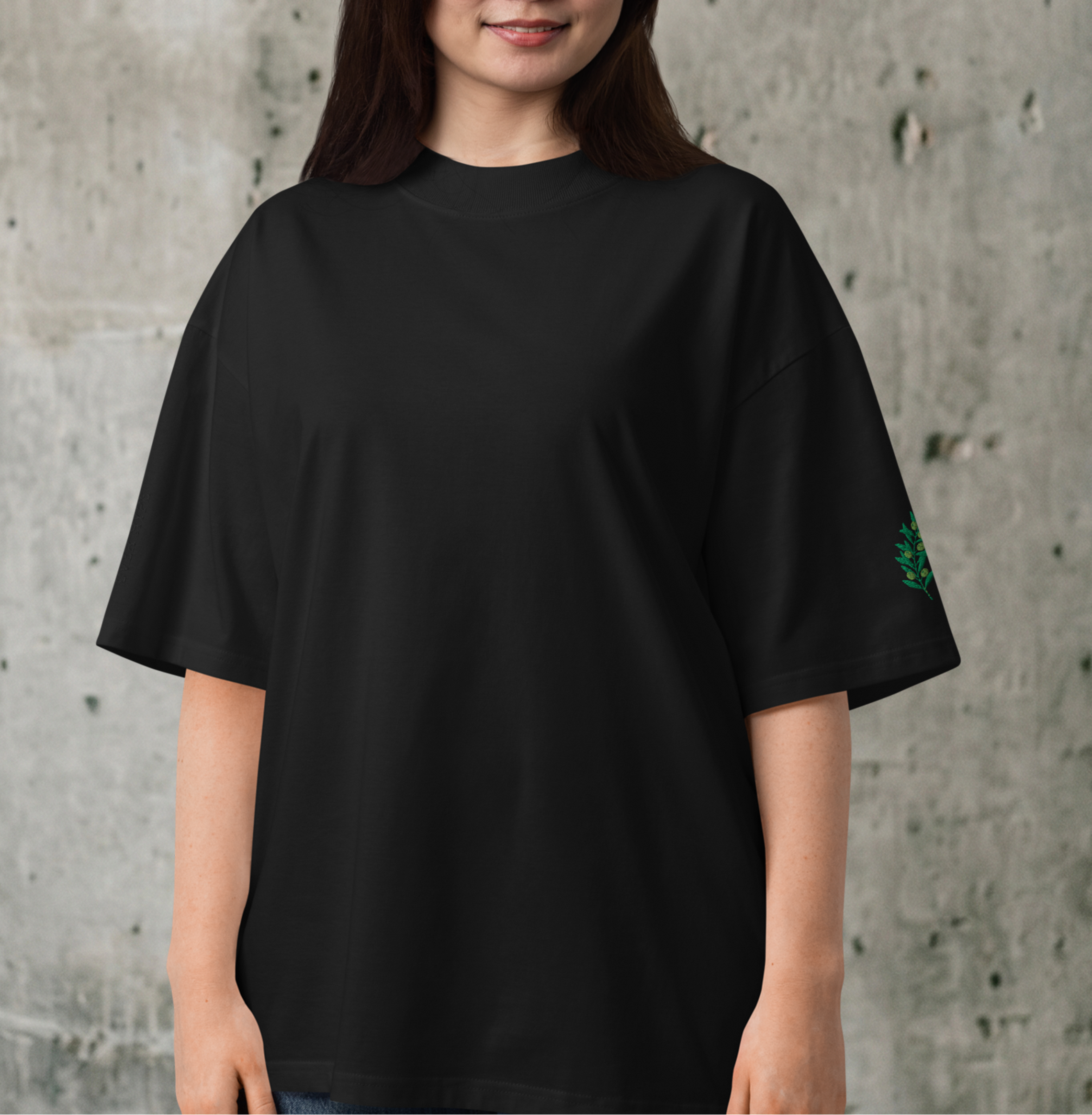 Olive Unisex Oversized High Neck Tee (#005)